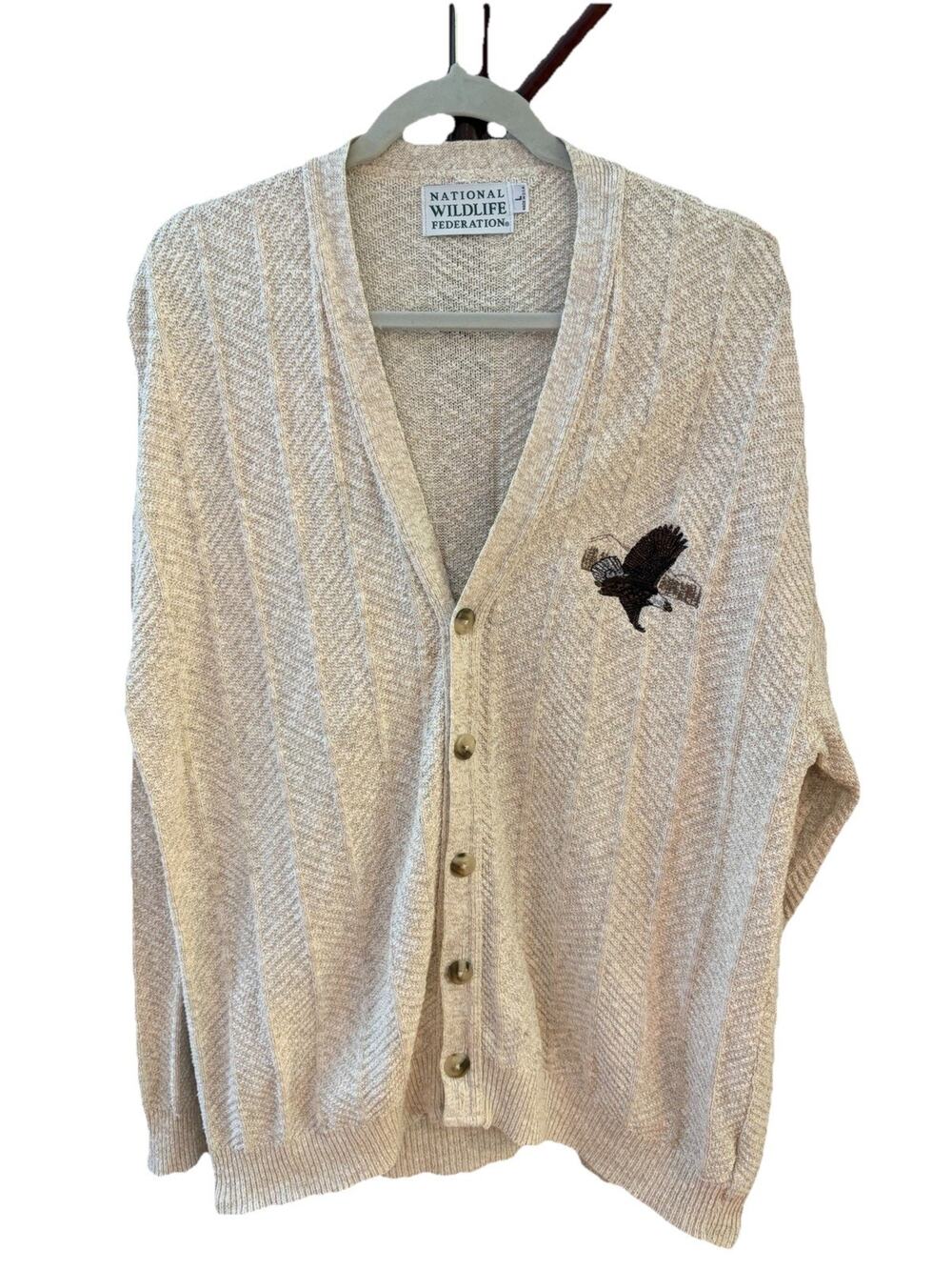 Vintage 90s National Wildlife Federation Size Medium Cardigan Sweater